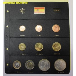 2004- 10 MONEDAS - EUROS - ESPAÑA- HOJA PARDO