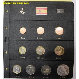 2013- 10 MONEDAS - EUROS - ESPAÑA- HOJA PARDO
