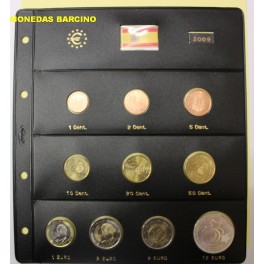 2009- 10 MONEDAS - EUROS - ESPAÑA- HOJA PARDO