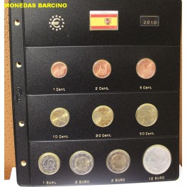 2010- 10 MONEDAS - EUROS - ESPAÑA- HOJA PARDO