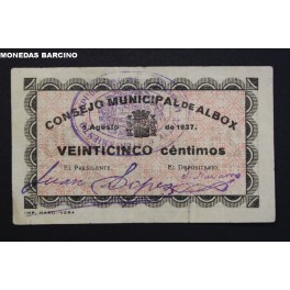 1937- ALBOX - 25 CENTIMOS - ALMERIA -BILLETE