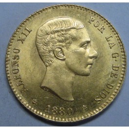 1880 - MSM - 25 PESETAS - ORO - ALFONSO XII 
