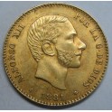1881 - MSM - 25 PESETAS - ORO - ALFONSO XII