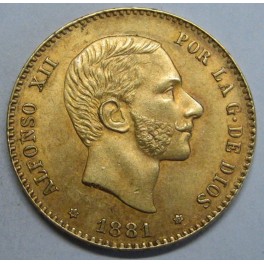 1881 - MSM - 25 PESETAS - ORO - ALFONSO XII