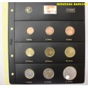 2002- 9 MONEDAS - EUROS - ESPAÑA- HOJA PARDO