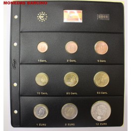 2003- 9 MONEDAS - EUROS - ESPAÑA- HOJA PARDO