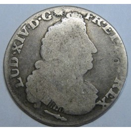 1694- FRANCIA - 1/4 ECU- LUIS XIV - DIJON -PLATA
