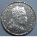 1889- ETHIOPIA - 1/4 BIRR - MENELIK II -PLATA