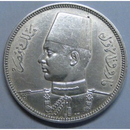 1939- EGIPTO - 5 PIESTRES - FAROUK I - PLATA