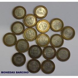 2005- RUSIA - 10 RUBLOS - 18 MONEDAS DIFERENTES