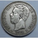 1871 - 73 - AMADEO I - 5 PESETAS - DURO PLATA - ESPAÑA