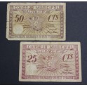1937- ALBACETE - 25 -50 CENTIMOS - 2 BILLETES