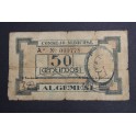 1937- ALGEMESI - VALENCIA - 25 CENTIMOS - BILLETE