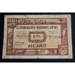 1937- ALCAÑIZ - TERUEL - 1 PESETA - BILLETE