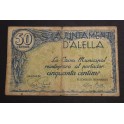 1937- ALELLA - BARCELONA - 50 CENTIMOS - BILLETE