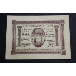 1938- AMETLLA de MAR - TARRAGONA - 1 PESETA
