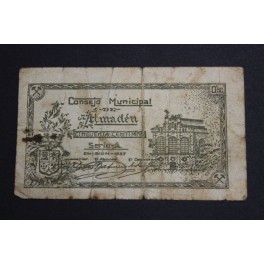 1937- ALMADEN - 50 CENTIMOS - CIUDAD REAL - BILLETE