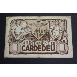 1937- CARDEDEU - 1 PESETA - BARCELONA - BILLETE