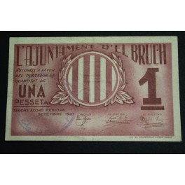 1937- EL BRUCH - 1 PESETA - BARCELONA - BILLETE