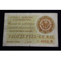 1937- ESPARRAGUERA -25 CENTIMOS - BARCELONA - BILLETE