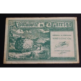 1937- LA GARRIGA- BARCELONA - 1 PESETA - BILLETE