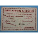 1936- BOCAIRENTE - VALENCIA - 25 CENTIMOS - BILLETE PAPEL MONEDA