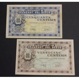 1937- GRAMANET BESOS- BARCELONA - 25 CENTIMOS - 