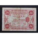 1937- GUIXOLS - GIRONA - 50 CENTIMOS - BILLETE
