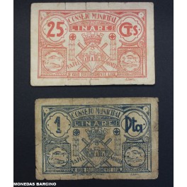 1937- LINARES - JAEN - 25 CENTIMOS  - 1 PESETA - BILLETE