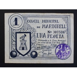 1937- MARTORELL - 1 PESETA - BARCELONA