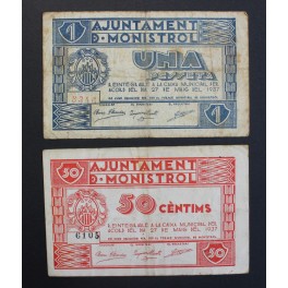 1937- MONISTROL MONTSERRAT- BARCELONA - 25 CENTIMOS 
