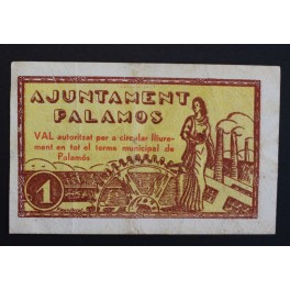 1937- PALAMOS - BARCELONA - 1 PESETA - BILLETE