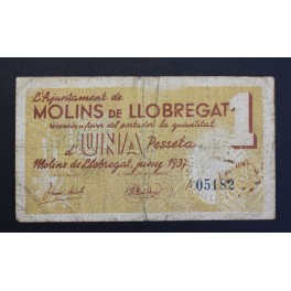 1937- MOLINS LLOBREGAT - BARCELONA -1 PESETA