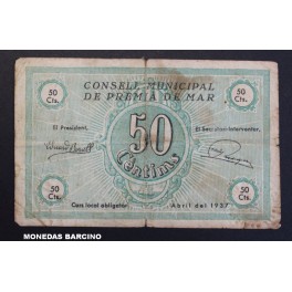 1937- PREMIA DE MAR - BARCELONA -50 CENTIMOS