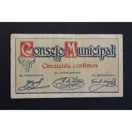 1937- PUEBLA LARGA - VALENCIA - 50 CENTIMOS - BILLETE