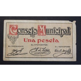 1937- PUEBLA LARGA - VALENCIA -1 peseta
