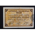 1937- RUBI - BARCELONA - 50 CENTIMOS - BILLETE