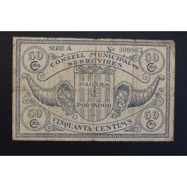 1937- SESROVIRES - BARCELONA - 50 CENTIMOS 