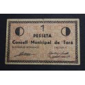 1937- TORA - LLEIDA - 1 PESETA - BILLETE 