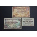 1937- SABADELL - BARCELONA - CENTIMOS-PESETA - 3 BILLETES