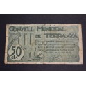 1937- TERRASSA - BARCELONA - 50 CENTIMOS - BILLETE