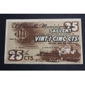 1937- SALLENT -BILLETE - BARCELONA - 25 CENTIMOS