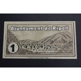1937- RIPOLL - GIRONA - 1 PESETA - BILLETE