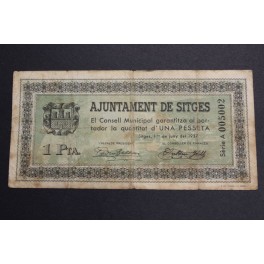 1937- SITGES - BARCELONA - 1 PESETA - BILLETE