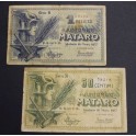 1937- MATARO -BARCELONA -CENTIMOS- PESETA - 2 BILLETES