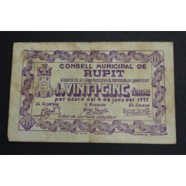 1937- RUPIT - BARCELONA - 25 CENTIMOS - BILLETE