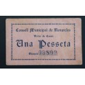 1937- NAVARCLES -BILLETE - BARCELONA - 1 PESETA