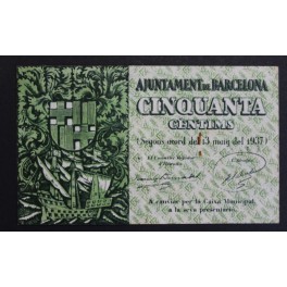 1937- BARCELONA - 50 CENTIMOS - BILLETE