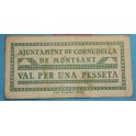 CORNUDELLA DE MONTSANT - 1 PESETA - TARRAGONA - BILLETE PUEBLO