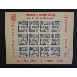  1938- III AÑO TRIUNFAL -VIÑETA - FRANCO - ESPAÑA
